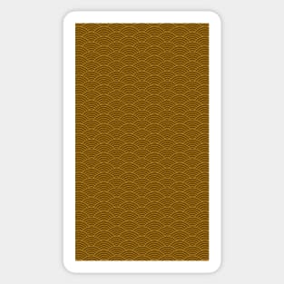 Japanese Seigaiha Gold and Brown Caramel Pattern Sticker